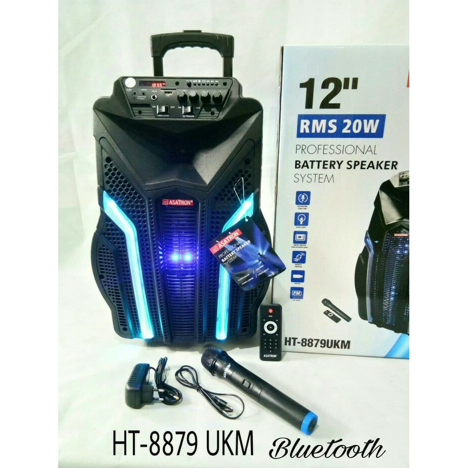 Speaker Portable Amplifier Wireless Meeting ASATRON HT-8879 UKM 12inch