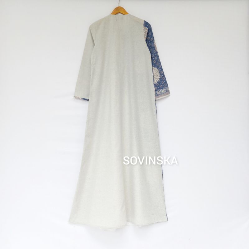 Gamis Batik Dress Panjang Cewe MT 33 Bola Biru