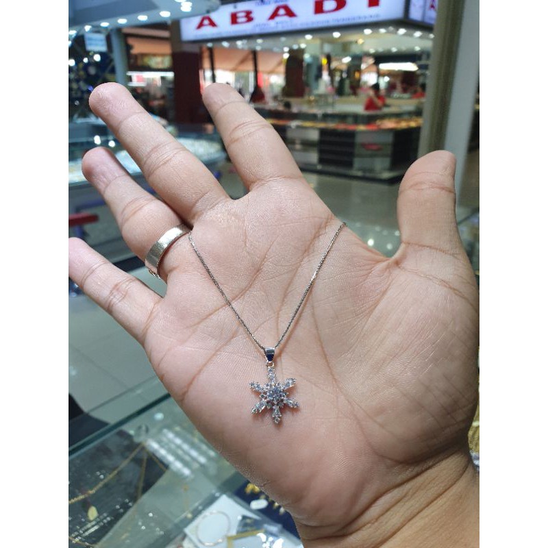 kalung italy emas putih 750 berliontin bintang mpp