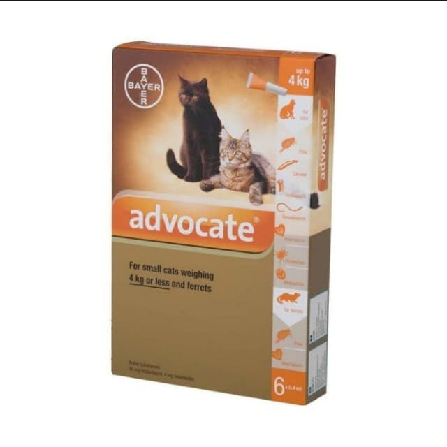 Advocate - Cat / Ferrets - up to 4kg obat kutu untuk kucing / musang