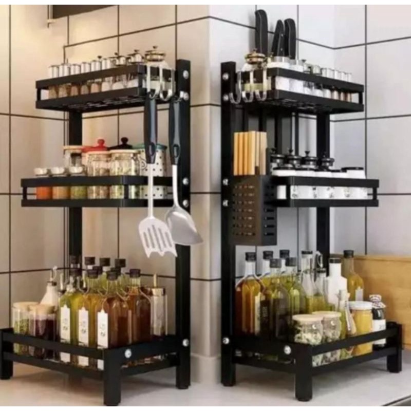 Rak Bumbu besi 3 susun / Rak piring wastafel / Rak seperti IKEA