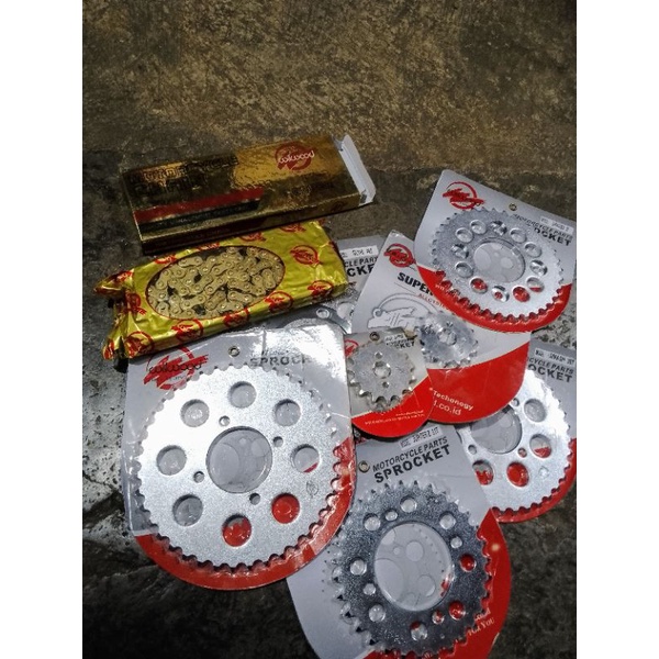 gear wilwood model sss set,ger depan belakang+rantai wilwood