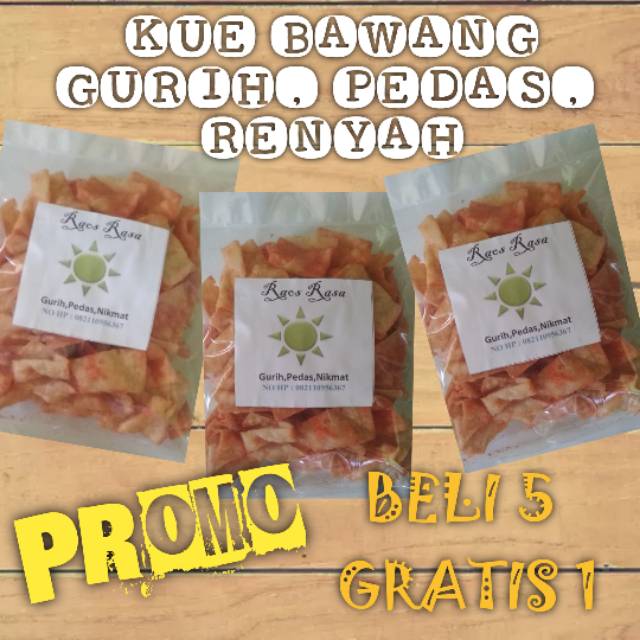 

Makanan ringan kue bawang pedas isi 250 gr cemilan ini cocok buat jamuan tamu