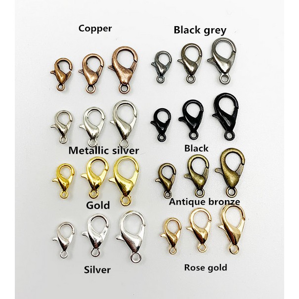50Pcs Konektor Kait Lobster Untuk Membuat Perhiasan Kalung / Gelang DIY