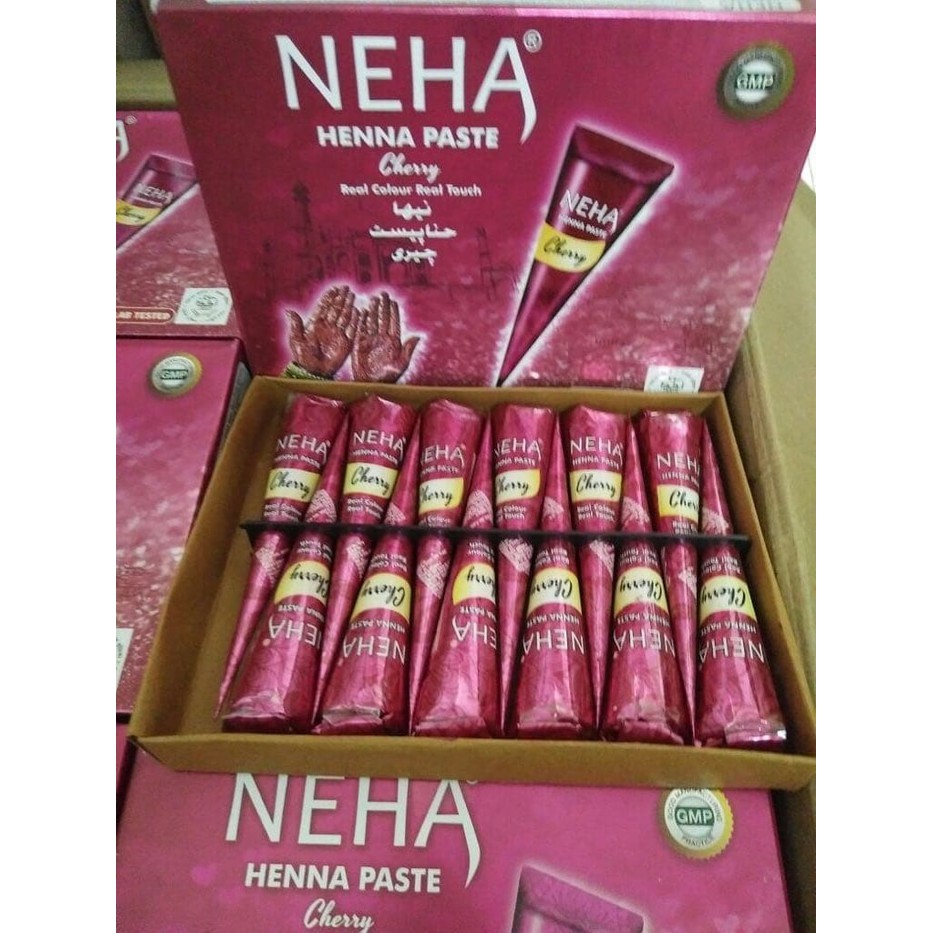 HENNA NEHA CONE CHERRY HENNA GOLECHA CHERRY GROSIR 1 LUSIN