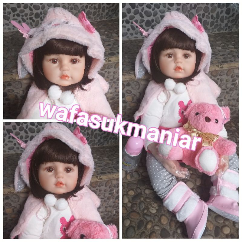 Boneka Reborn Bayi Silikon Mewah jumbo 60 cm Super Premium