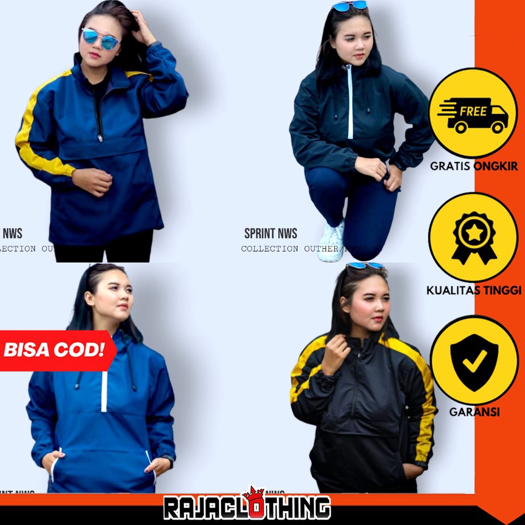 RCL - Jaket Taslan Hoodie Wanita Waterproof NWS / Jaket Taslan Outdor Wanita