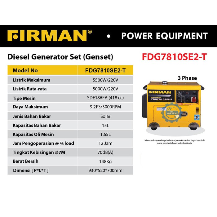 Genset Firman FDG7810SE2 T