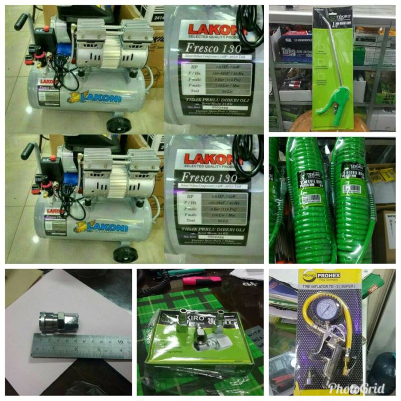 PAKET KOMPRESOR LAKONI FRESCO 130 ISI ANGIN BAN MOBIL PROHEX