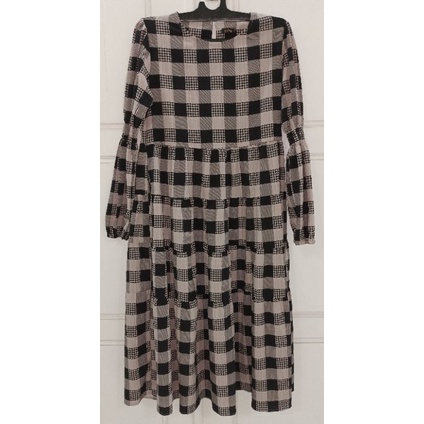 Midi Dress Crincle Kotak By Extu Pre❤️ Like New