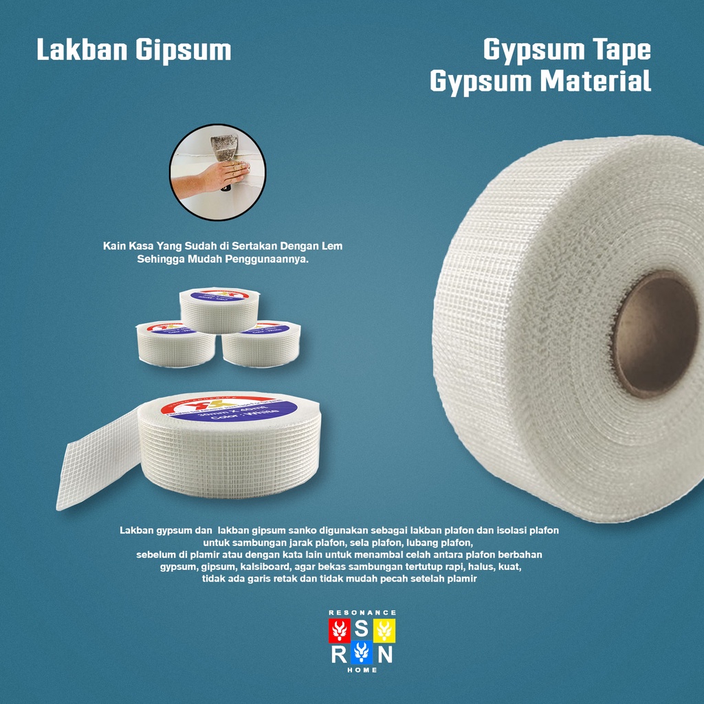 Lakban Gypsum / Gypsum Tape 30mmx40m Resonance Home