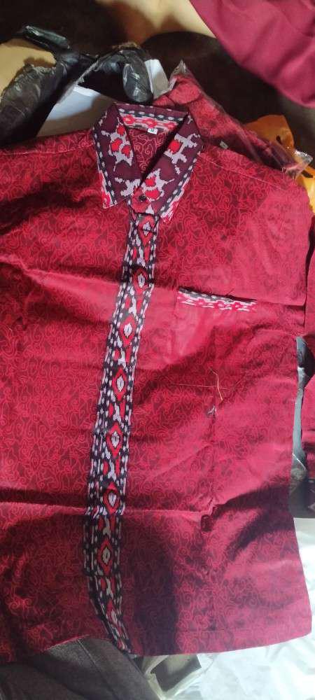 Batik Couple Keluarga Sania Ruffle Ori Ndoro Jowi Dnt Mega Mendung Merah