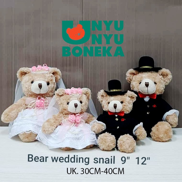 boneka teddy bear couple (2 pcs) wedding impor souvenir nikah kado lempar nikah