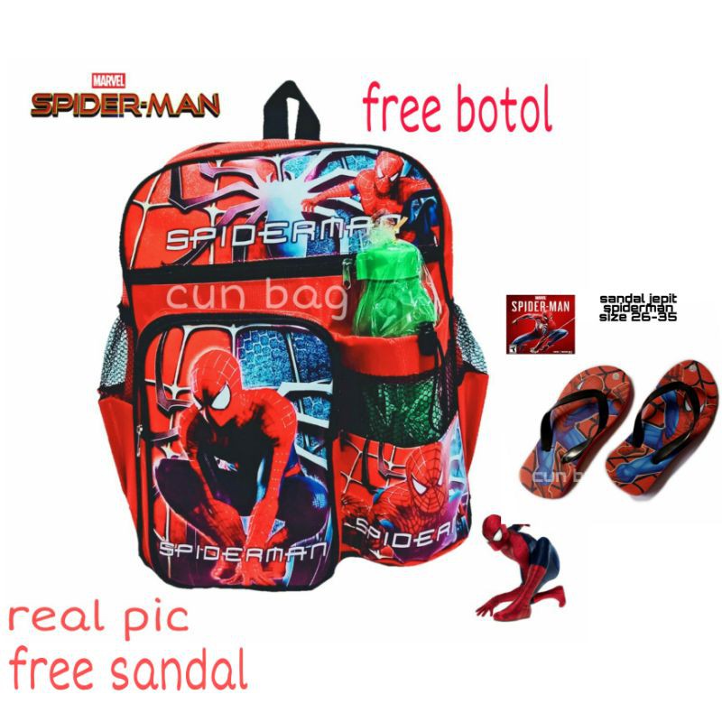 tas rangsel anak sekolah tas spiderman+sandal
