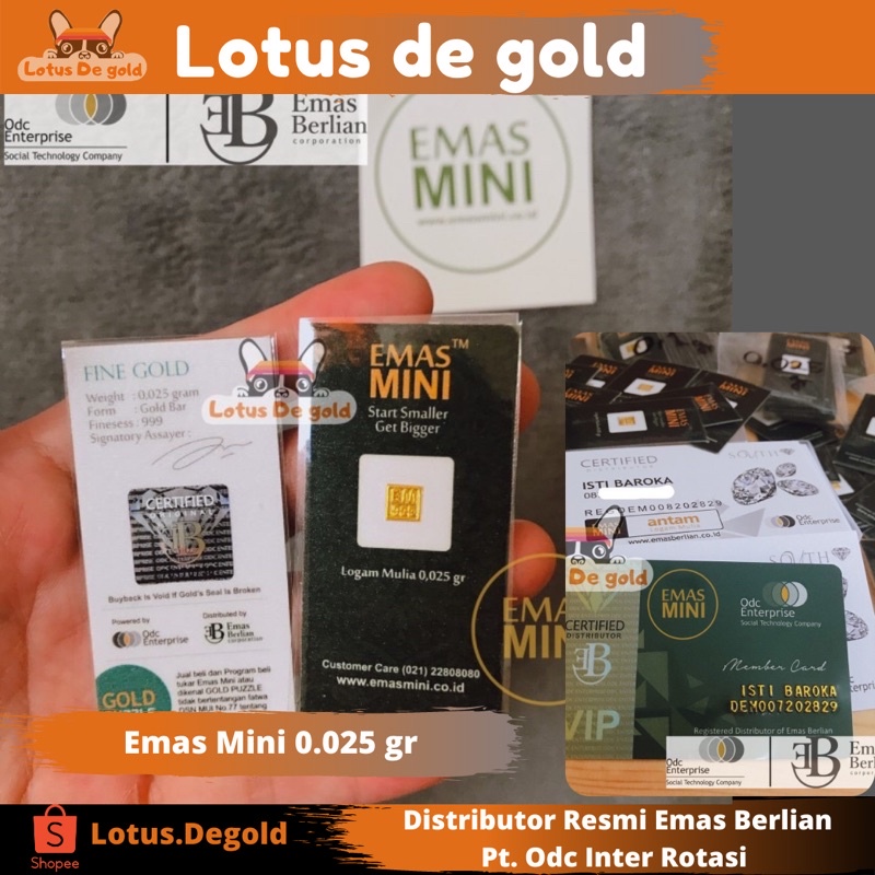 Emas Mini 0,025 gr - Mini Gold 0.025 gr - Logam Mulia 24K