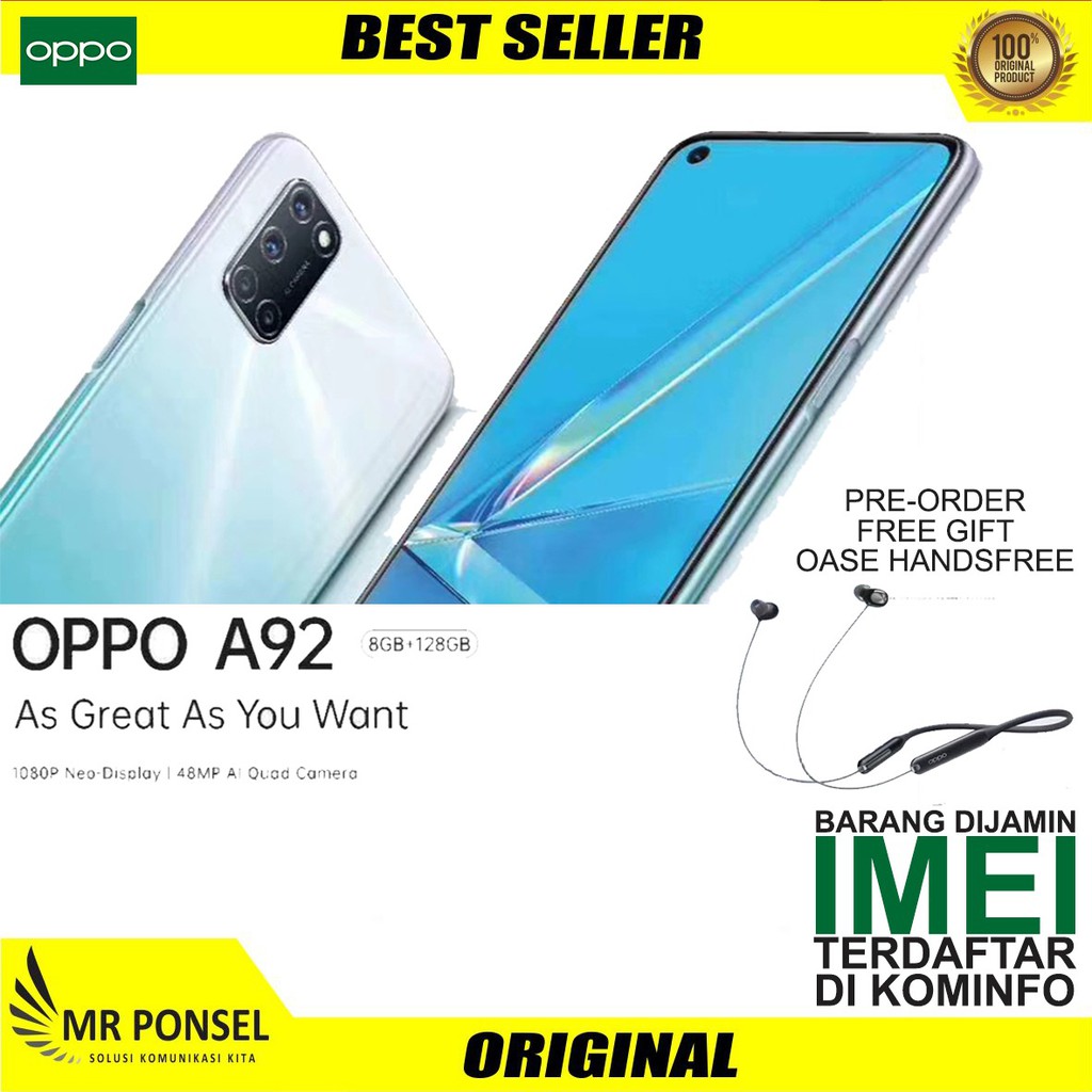 OPPO A92 2020 RAM 8GB ROM 128GB GARANSI RESMI OPPO INDONESIA