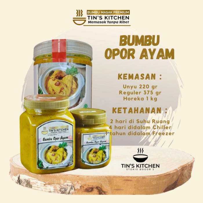 

Bumbu Masak Opor Tin's Kitchen Bumbu Instan Homemade Siap Pakai 220gr