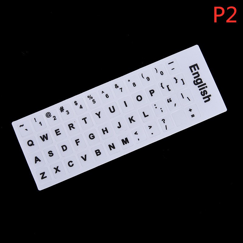 Stiker Keyboard Bahasa Inggris Warna Putih untuk PC Komputer Laptop - Stiker Laptop Putih English Anti Air Bahan Stiker Tebal