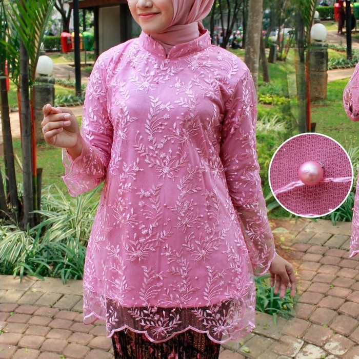 atasan kebaya kerah sanghai DASTY PINK