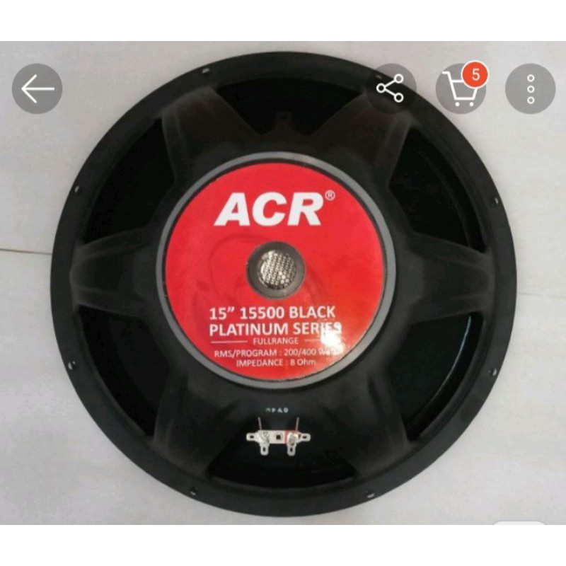 Speaker Acr 15 Inch 15500 Black Platinum Series Full Range