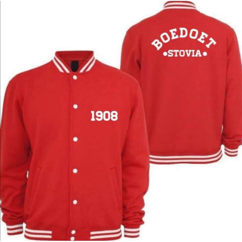 JAKET BASEBALL BOEDOET TERLARIS BAHAN 100% KATUN FLEECE SABLON KUALITAS TINGGI - BISA COD