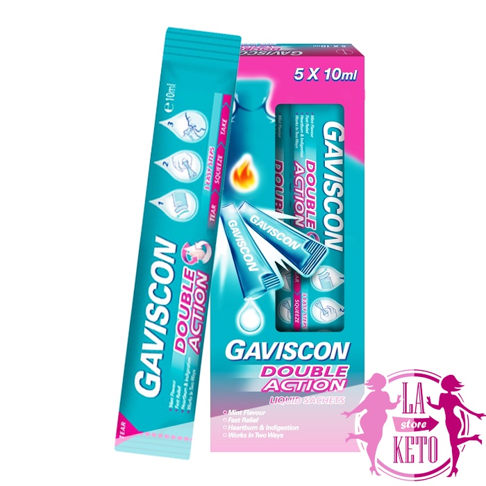 GAVISCON Double Action Cairan SACHET | Obat nyeri Maag /isi 1sachet @10ml