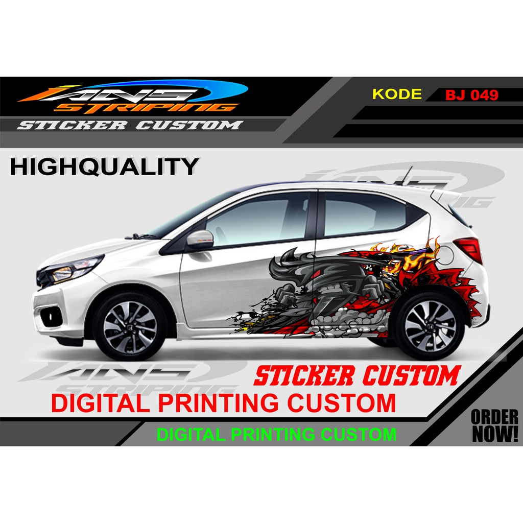 DECAL STIKER MOBIL KARTON/ VARIASI STRIPING MOBIL SAMPING UNIVERSAL UNTUK SEMUA MOBIL