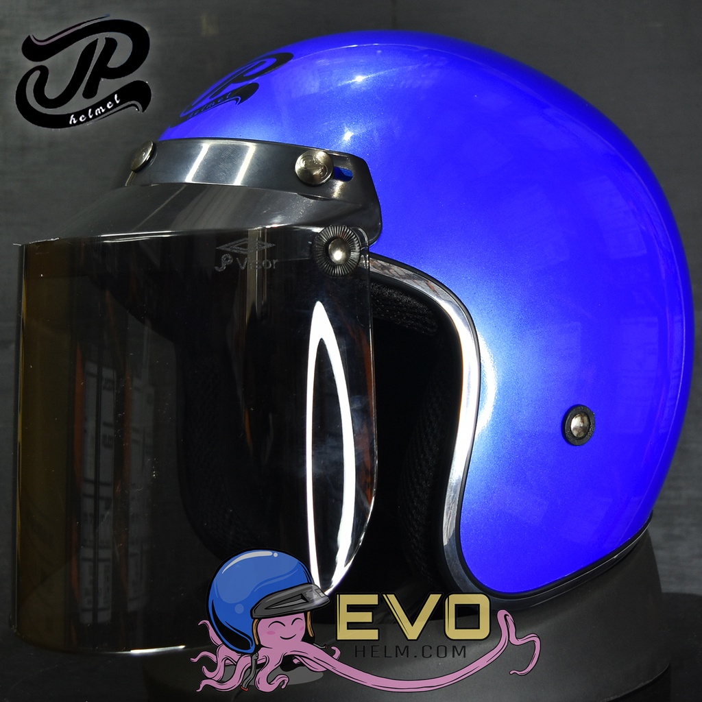 HELM BOGO JPX_JP NEW BIGIE_SOLID - BLUE METALIK GLOSI