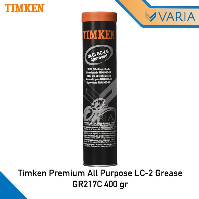 Timken Premium All Purpose LC-2 Grease 400 gr Stempet NLGI 2.0 GR217C