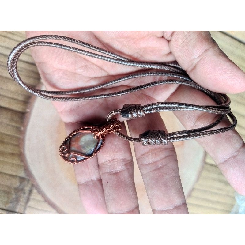 Kalung etnik liontin batu akik sulaiman susu (n)