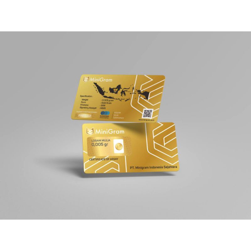 Logam mulia Minigram emas 24 karat ukuran 0.005 - kemasan Original
