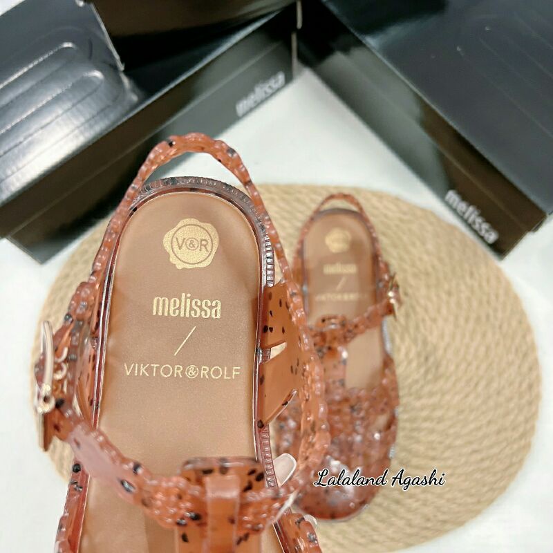 Melissa Possession Lace + Viktor And Rolf Ad Cokelat brown /Melissa possession/Melissa bunga/Sepatu jelly wanita