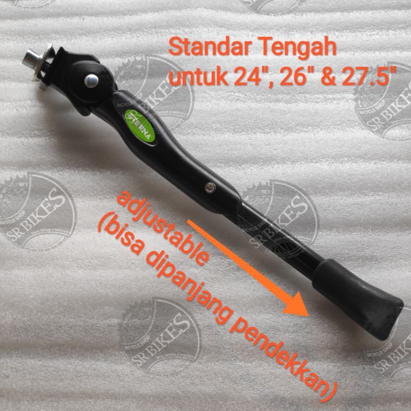 Standar Side Stand Tengah Sepeda 20&quot; 24&quot; 26&quot; 27.5&quot; ADJUSTABLE. ALLOY. ETERNA