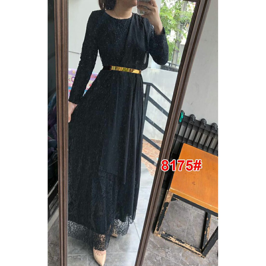 Vanesha Margaretta  - 8175 /Dress Pesta Brukat Dapat Belt Besi Emas