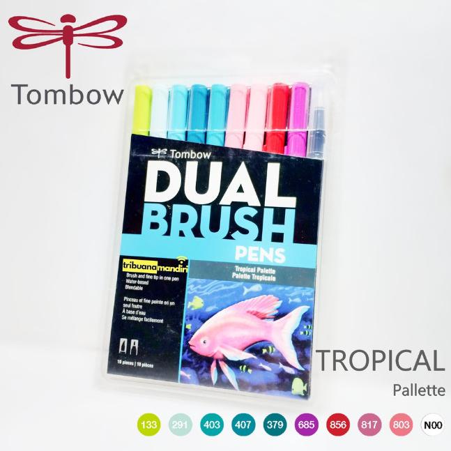 

(BISA COD) TROPICAL PALLETTE Tombow Dual Brush Pen Set 10 Colors TERUJI Kode 813