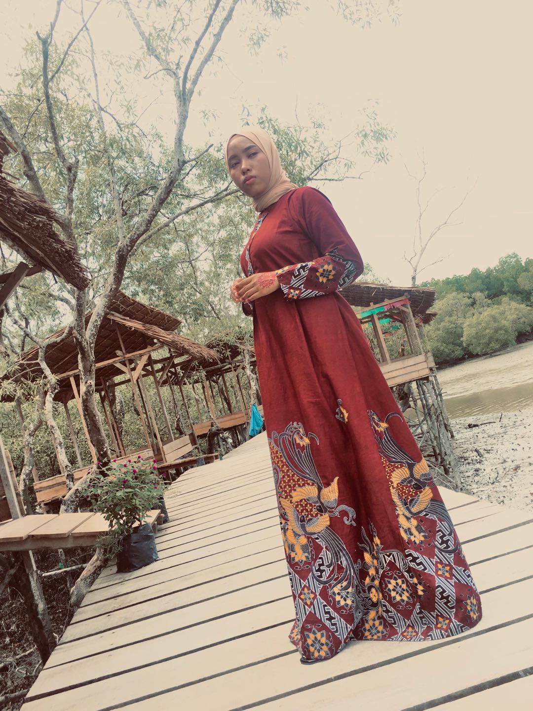 Gamis Batik Ekslusif Motif Kenari