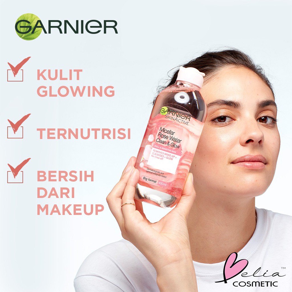 ❤ BELIA ❤ Garnier Micellar Water Pink | Blue Biru | Bi-phase Oil | Vit C Kuning | Rose Water 125ml