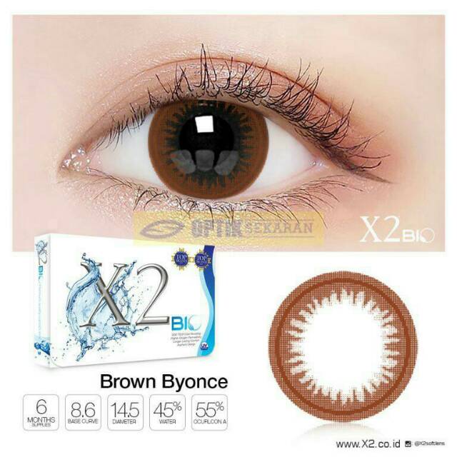 Softlens Warna X2 Bio by Exoticon X2 BIO BLACK X2 BIO BROWN Softlens Premium