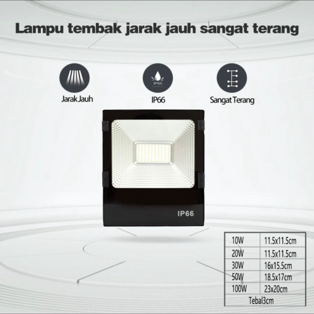 Lampu Sorot LED 10 Watt IP66 LED Flood Light Out Door CAHAYA putih