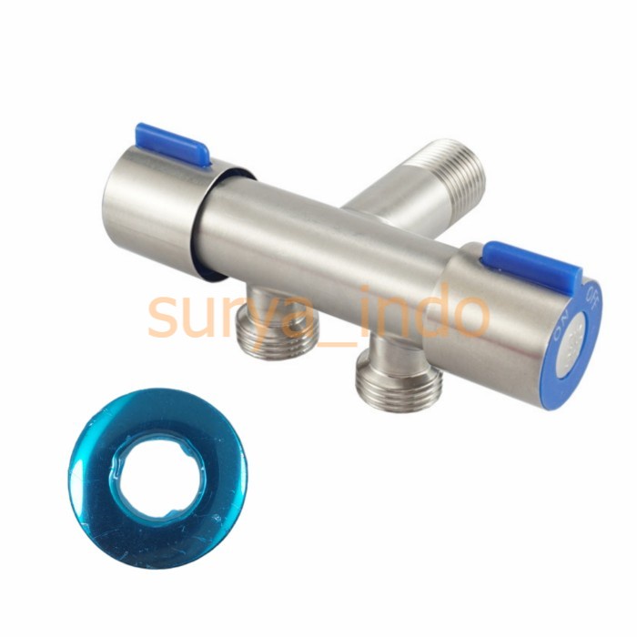 KERAN AIR CABANG 1/2&quot; STOP KRAN TOILET DOUBLE STOPKRAN KLOSET CABANG 2