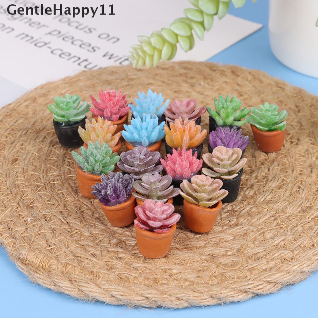 Gentlehappy 5pcs / Set Miniatur Pot Tanaman Sukulen Skala 1: 12 Untuk Aksesoris Rumah Boneka