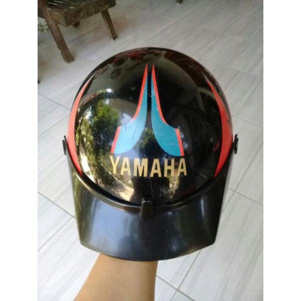 Helm Yamaha Rare / Helm Jadul Yamaha /Helm Yamaha Petir Merah hitam