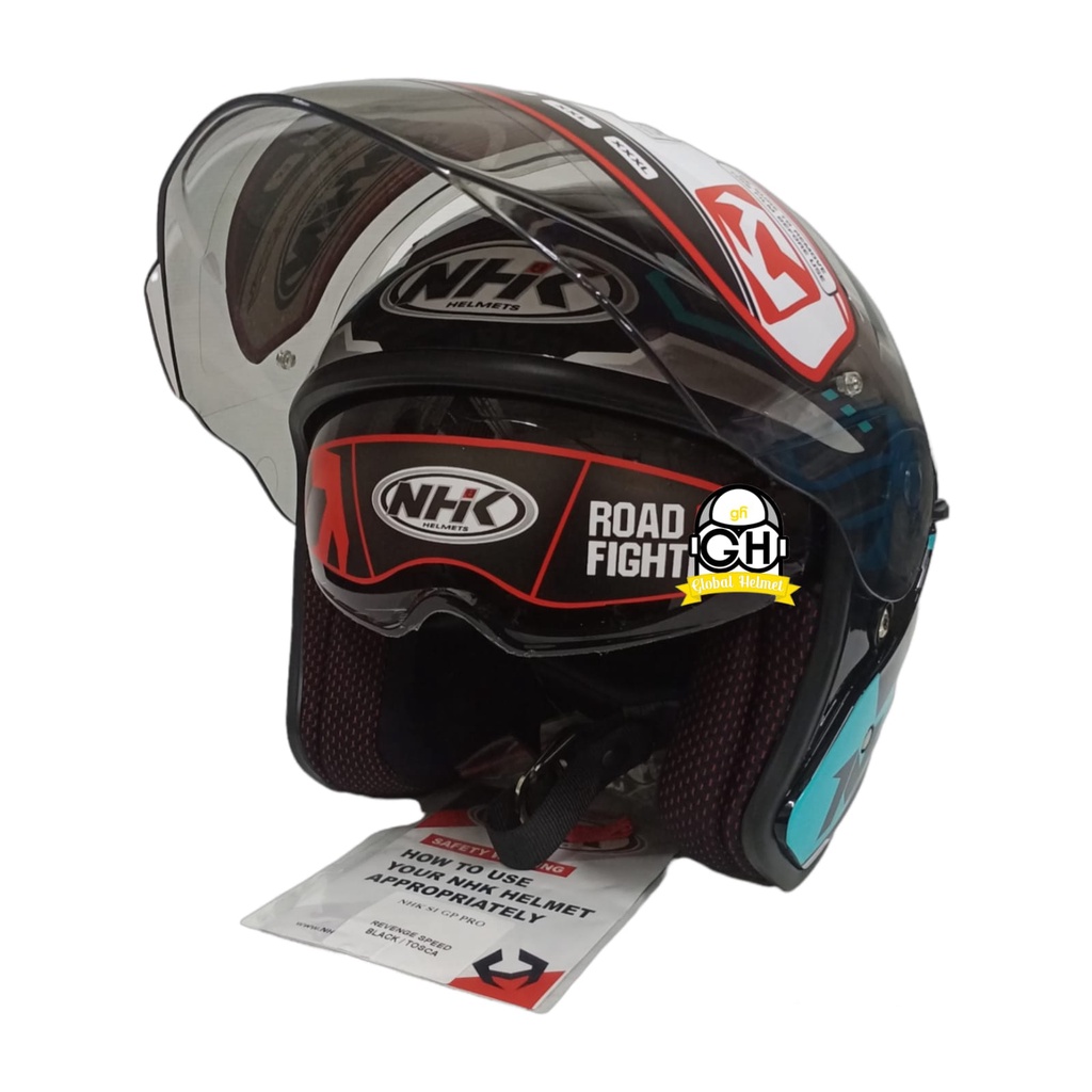 NHK HELM S1 GP PRO REVENGE SPEED BLACK TOSCA GPPRO DOUBLE VISOR DD-RING