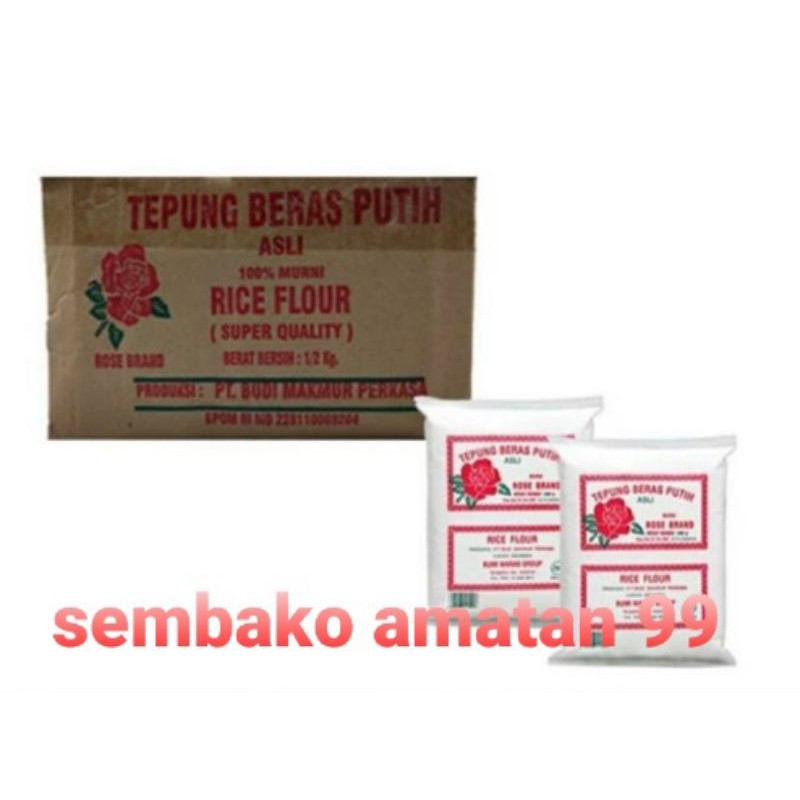 Tepung Beras Rose Brand 500gr Per 1 Dus Isi 20 Pcs