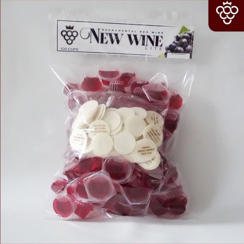 

Minuman Perjamuan Gerejawi Lite isi 100+Hosti Ayat New Wine