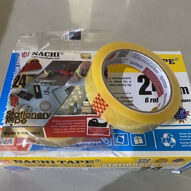 

Lakban nachi tape bening 24mm 1inch 72yards lakban isolasi bening