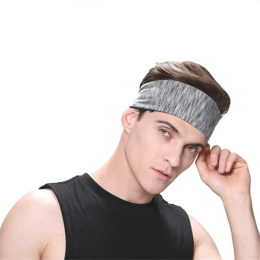 G8A happysport bandana headband olahraga elastic sport hairbands yoga - xy109 - black Or-i