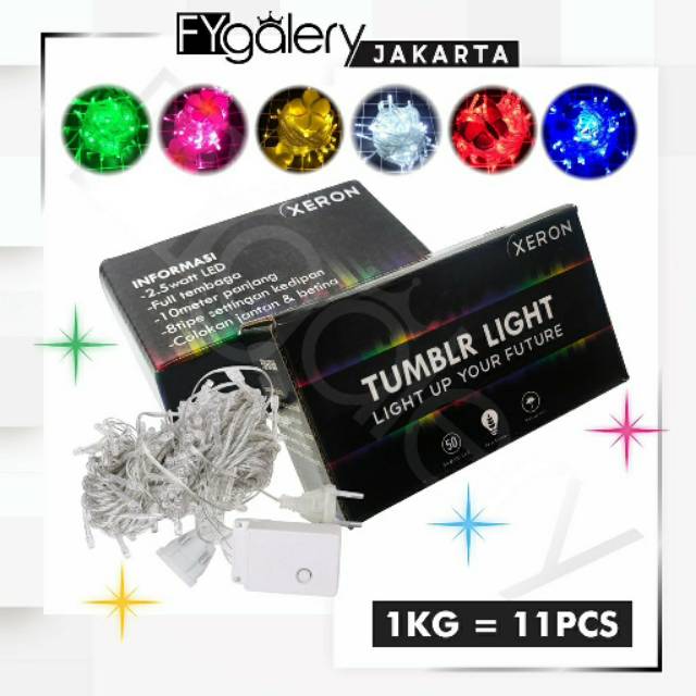 Lampu LED lampu bermusik lampu motif tmblr panjang 10m 50 LED macam warna