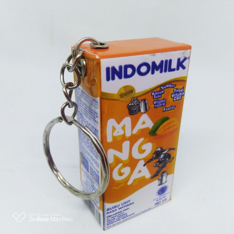 GANTUNGAN KUNCI UNIK MURAH MINIATUR KOTAK MINUMAN-Indomilk Mangga