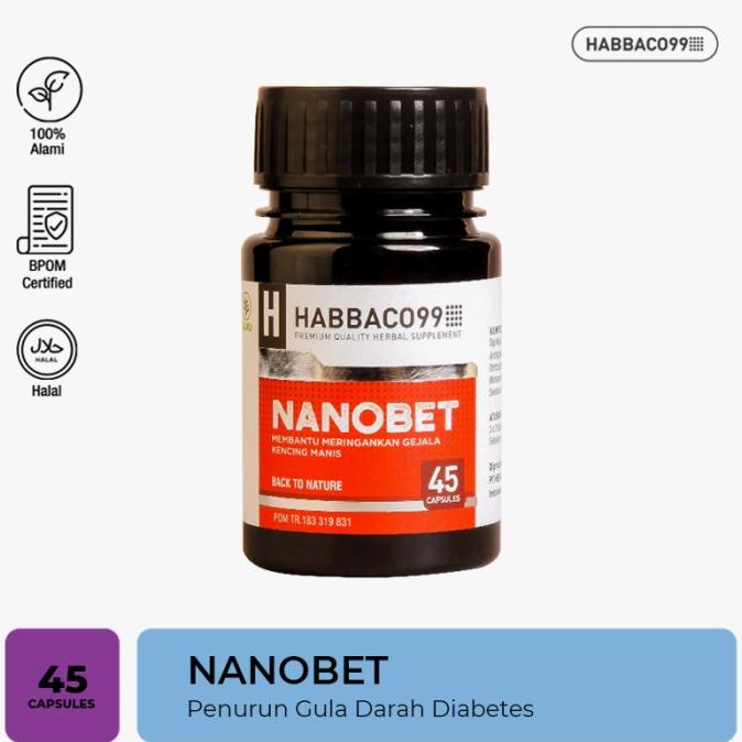 Habbaco99 Nanobet Suplemen Herbal Penurun Gula Darah Diabetes 45 Caps